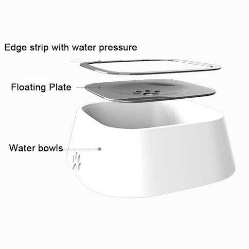 Dog Drinking Water Bowl Floating Non-Wetting Mouth Cat Bowl Without Spill Drinking Water Dispenser Plastic Anti-Over Dog