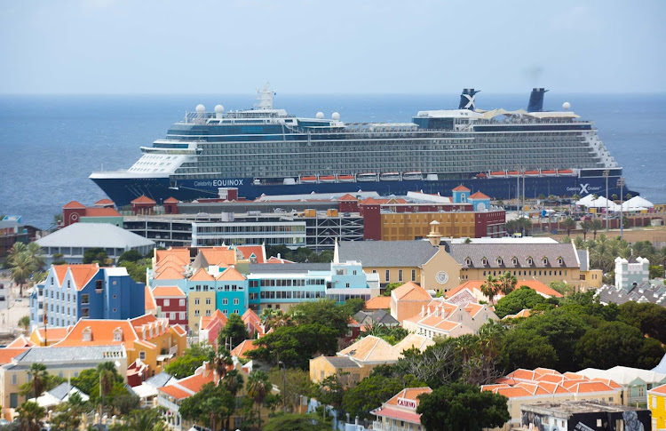 Celebrity Equinox docked in Willemstad, Curacao. 