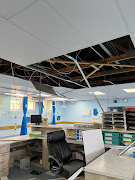 The roof at the emergency unit at Tambo Memorial Hospital after the explosion.