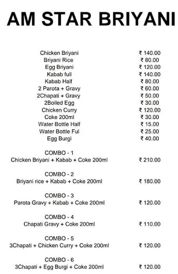 Star Biryani Centre menu 