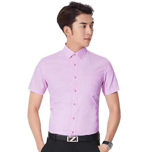 Title 2, Summer Mens Workwear Solid Color Short-sleeved...