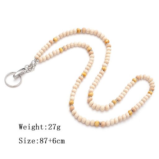 Title 3, Colored Stone Wooden Bead Mobile Phone Key Neck...