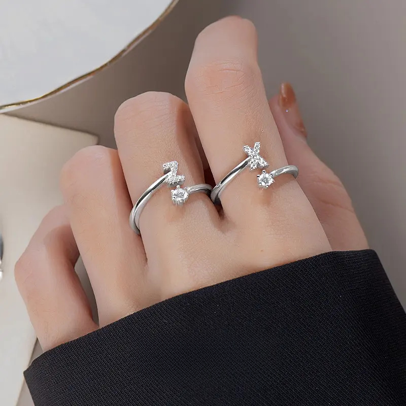 Title 6, 26 Letters Sterling Zilveren Ring voor Vrouwen,...