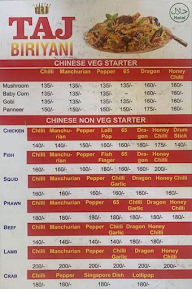 Taj  Biryani menu 1