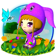 Pink Little Girl 3D Launcher Theme  Icon