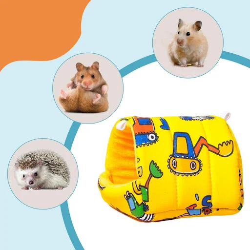 Bite-resistant Pet Bed Cozy Cartoon Patterned Hamster Nest Spacious Hideout for Small Ideal Guinea Pig Bed House for Rab