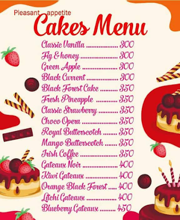 Carnival Cakes & Breads menu 