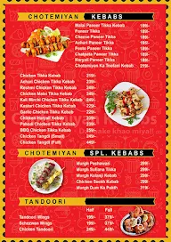 Chotemiyan Kababs menu 2