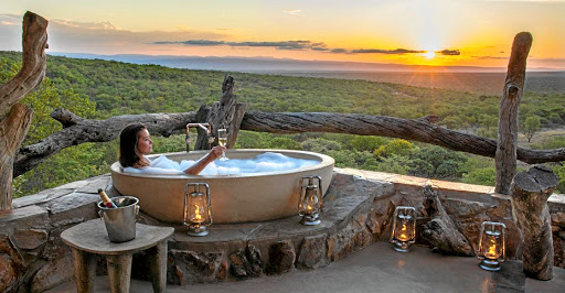 The amazing outdoor bath at Ant's Hill lodge in the Waterberg area of Limpopo.