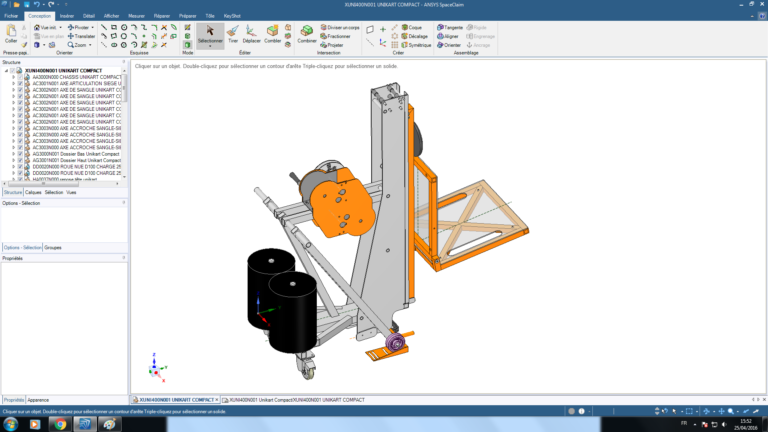 ANSYS SpaceClaim Проект Unikart Compact