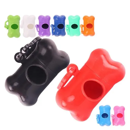 Pet Waste Bag Dispenser For Dog Poop Bags Bone Shape Plastic Pet Small Dog Outdoor Waste Poop Bag Dispenser Holder