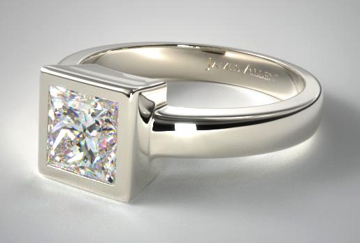 Bezel Set Princess Shaped Diamond Solitaire from James Allen