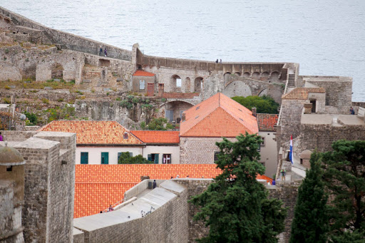  A centuries-old basilica, including a weather vane at its apex, in Old Dubrovnik. 