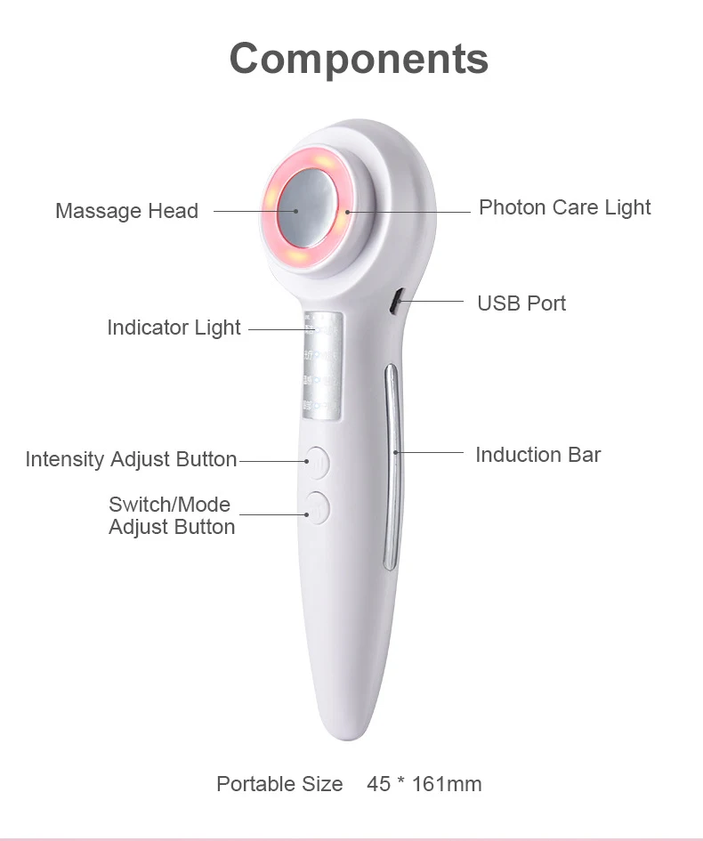 Dispositivo de belleza para el hogar, masaje facial, limpieza, importación, elevación y estiramiento de la piel, rejuvenecimiento.
