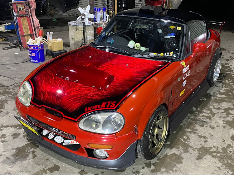 カプチーノの治部坂オフ会・洗車・フェネクス・ステッカー・蚊に刺されたに関するカスタム事例の投稿画像1枚目