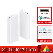 [Mã 99Elha Giảm 7% Đơn 300K] Pin Sạc Dự Phòng 20000Mah Xiaomi Gen 3 18W Plm18Zm