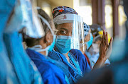 Health-care   workers at Charlotte Maxeke Johannesburg Academic Hospital. 