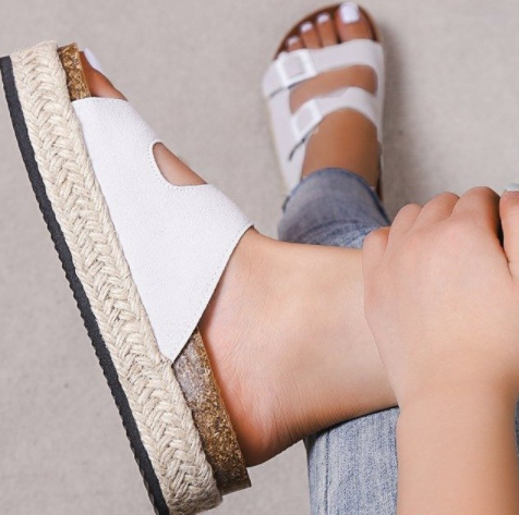 Title 6, Flat Bottomed Womens Slippers with a Straight ...