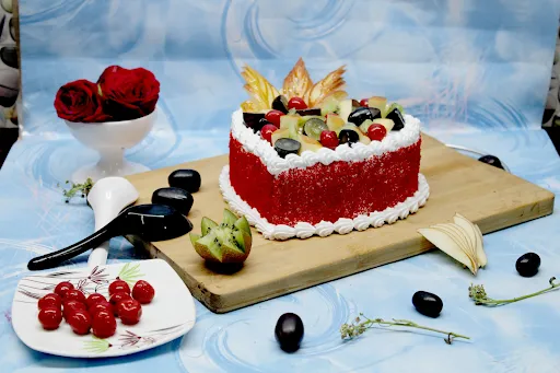 Red Velvet Heart Fruit Cake