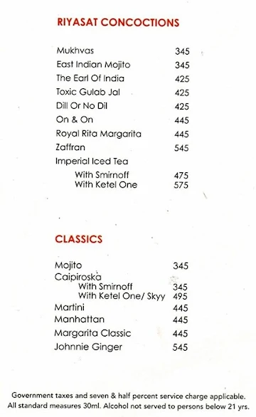 Riyasat menu 