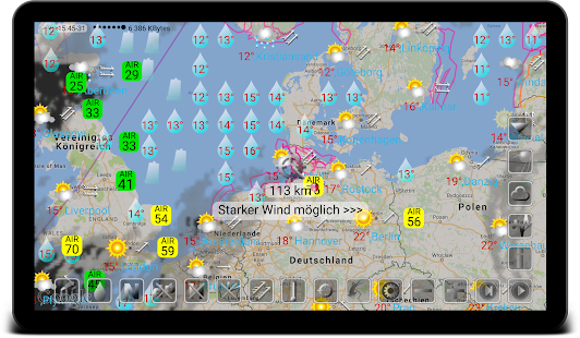 eWeather HD: wetter, wetterwarnungen, luftqualität Screenshot