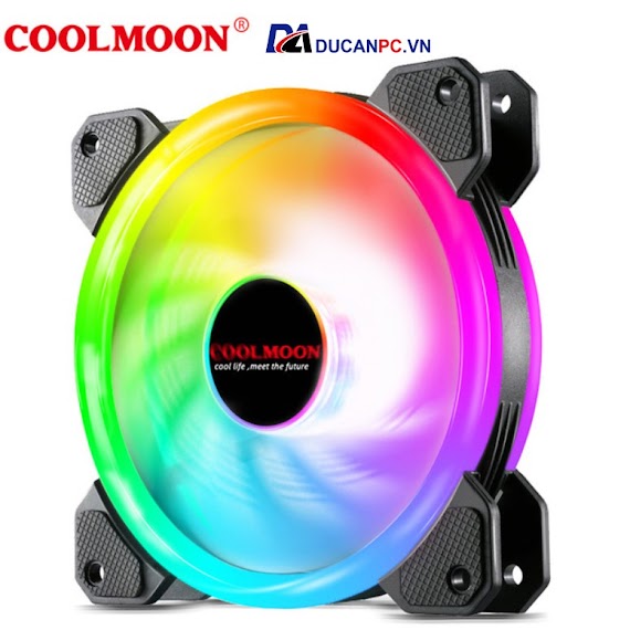 Quạt Tản Nhiệt, Fan Led Rgb Coolmoon V4 - Đồng Bộ Hub Coolmoon