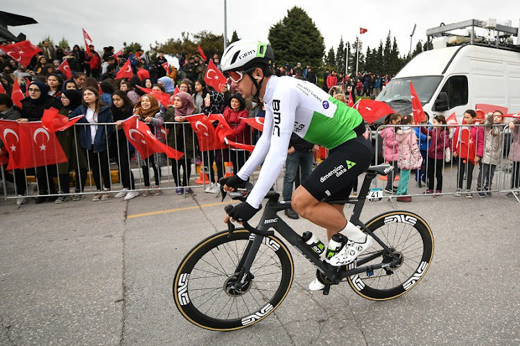 Ryan Gibbons of Team Dimension Data warms up during Stage 4 of the 55th Presidential Cycling Tour of Turkey 2019, Balikesir to Bursa (194.3 km) on April 19, 2019 in Bursa, Turkey.