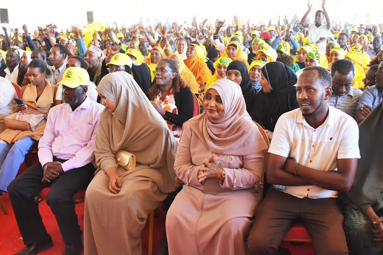 Isiolo residents during an UDA's grassroot meeting in the county on June 2, 2023.