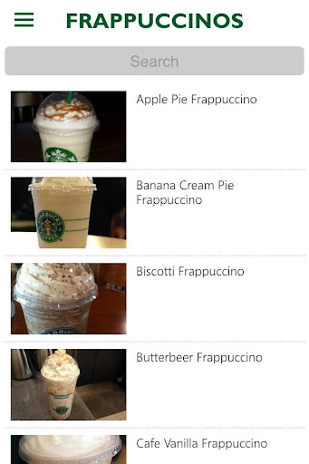 Secret Menu for Starbucks