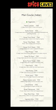 Spice Caves menu 1