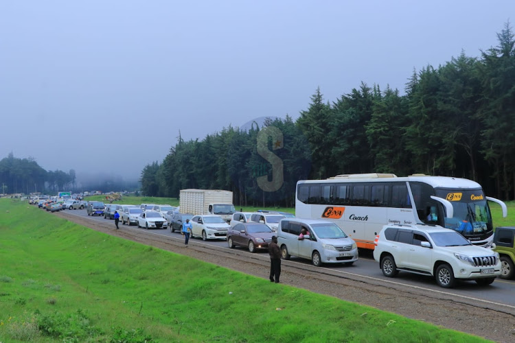 Huge traffic Snarp along Nairobi Nakuru road on April 28, 2024