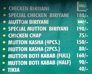 New Haji Sahab Fast Food Center menu 