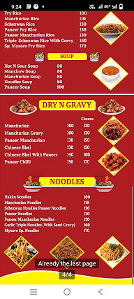 Mysore Dosa menu 5