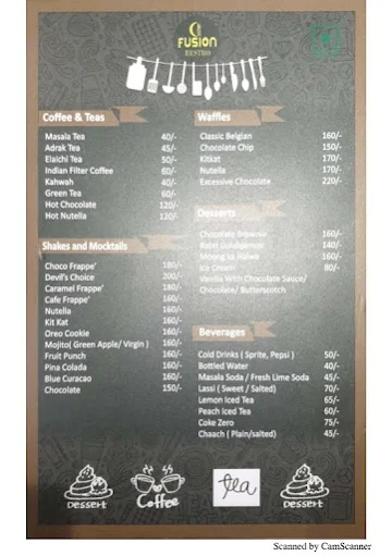 Fusion Restro menu 