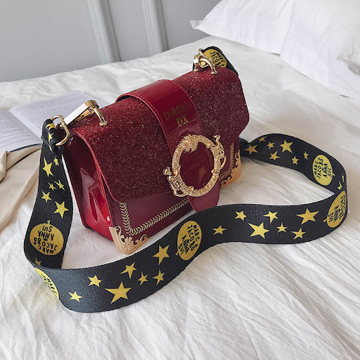 Title 7, Textured sequin crossbody shoulder bag, a styli...