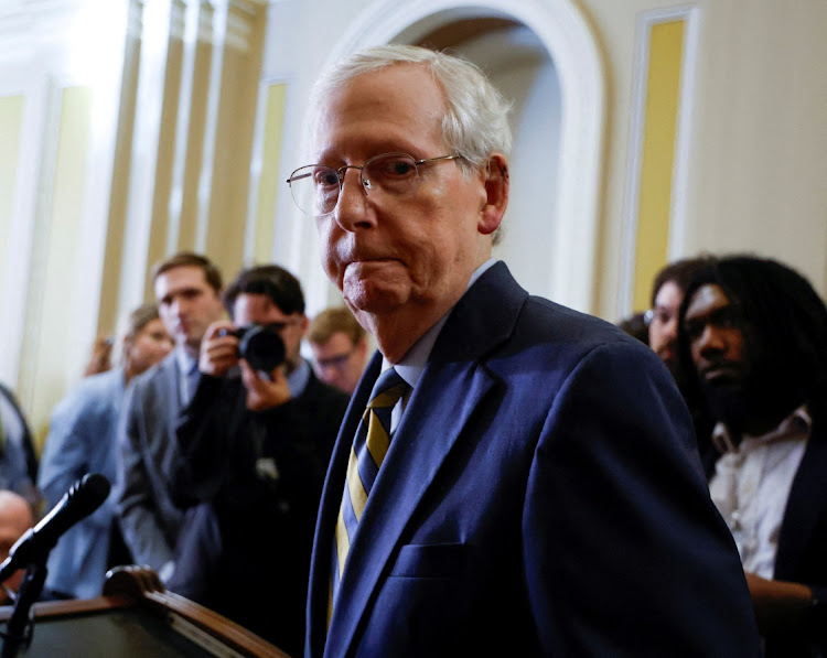 Mitch McConnell speaks to reporters in Washington, the US, October 24 2023. Picture: REUTERS/Jonathan Ernst