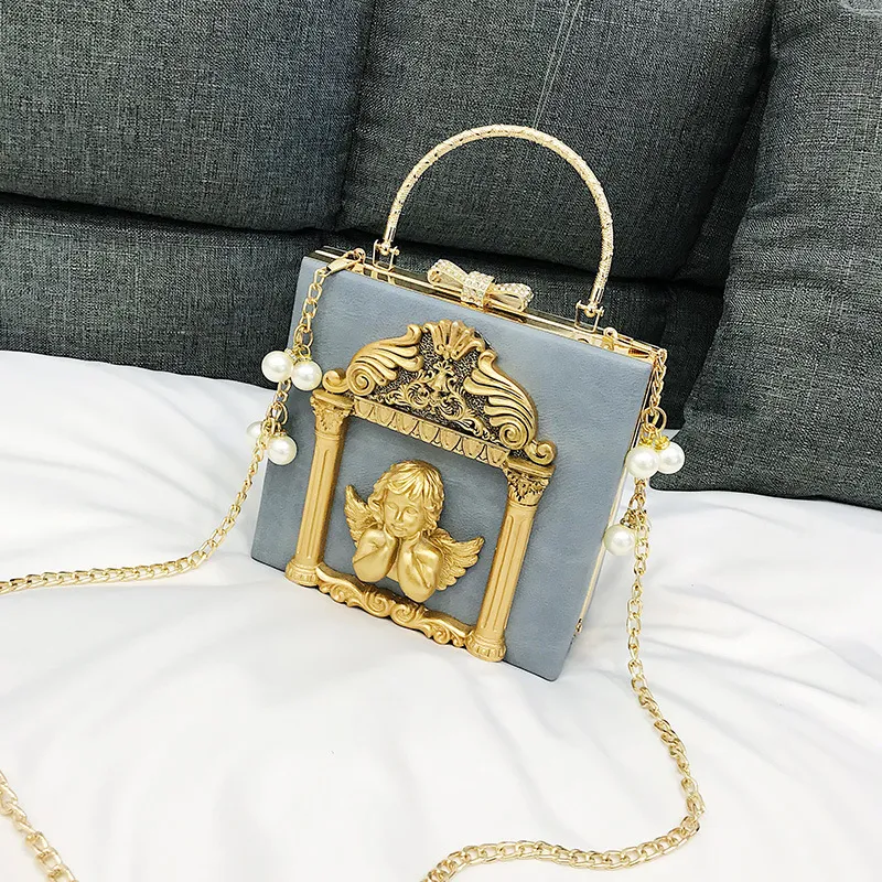 Title 3, New Small Bag Autumn Female Baroque Angel Embos...