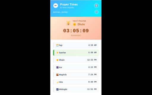 Prayer Times Calculator screenshot 1