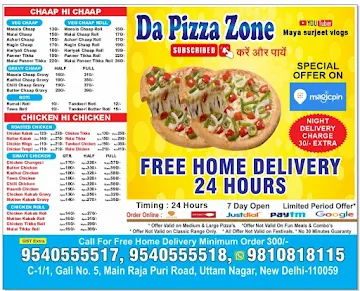Da Pizza Zone Raja Puri Road menu 