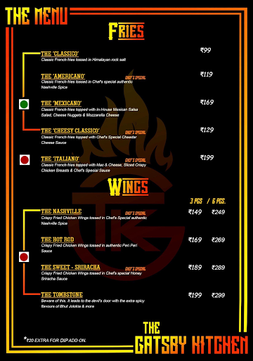 The Gatsby Kitchen menu 