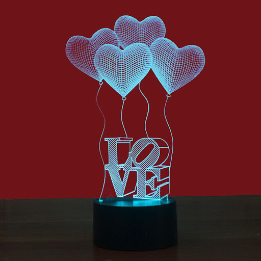 Title 3, Simple Love Colorful 3D Touch Night Light, perf...