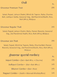 Ghoomar Traditional Thali Restaurant menu 6