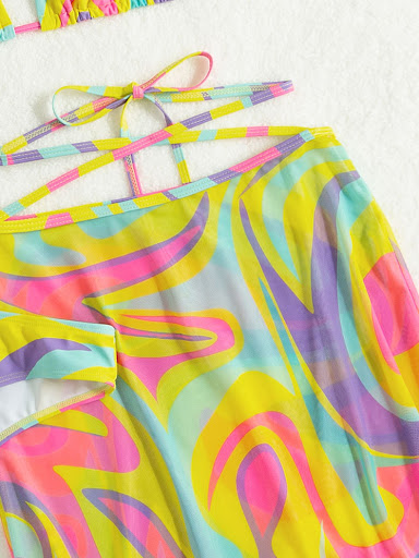 Title 6, Halter Lace-up Swimsuit for Women with Striped ...