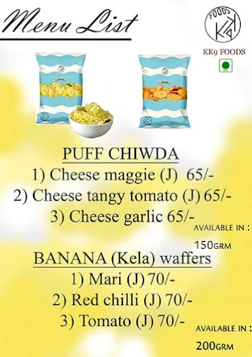 KK9 Foods menu 