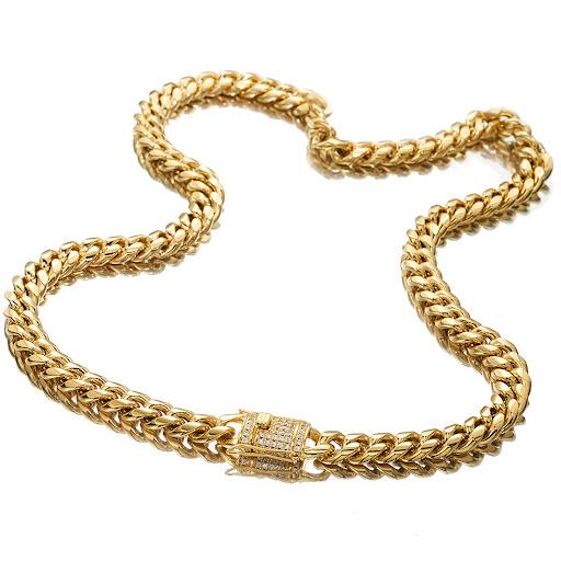 Title 28, Mens Encrypted Miami Hiphop Titanium Steel Nec...