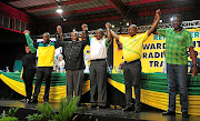 The ANC top six after the elective conference at Nasrec in Joburg. From the left, Jessie Duarte, Ace Magashule, Gwede Mantashe, Cyril Ramaphosa, David Mabuza and Paul Mashatile.   / Veli Nhlapo