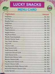 Lucky Snacks menu 1