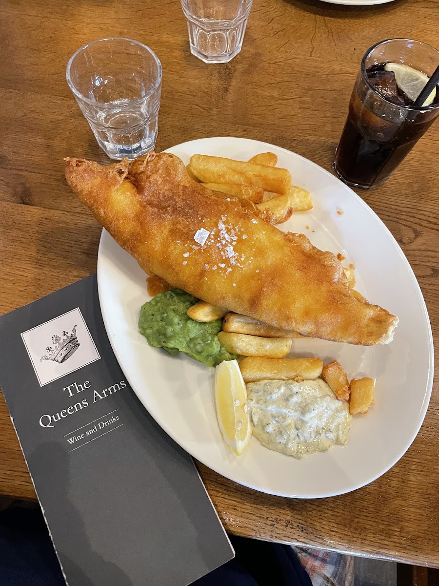 Gluten-Free Fish & Chips at Queens Arms