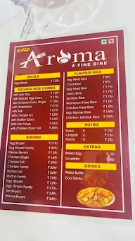 Aroma Fine dine menu 1