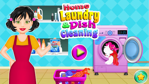 Home Laundry & Dish Washing: Messy Room Cleaning screenshots 8